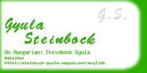 gyula steinbock business card